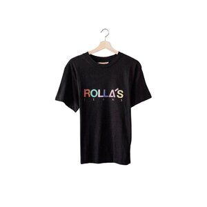 Rollas Candy Logo Tomboy Tee Black Womens Size Small New With Tag